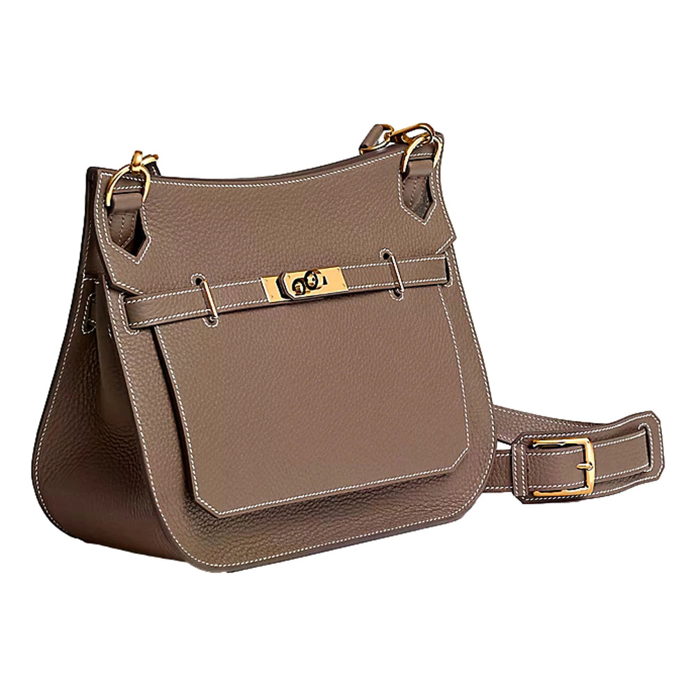 Hermes Taurillon Clemence Jypsiere 28 Etoupe Gold Hardware
